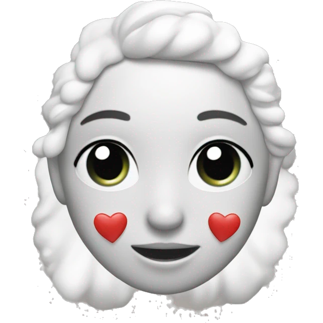 ChicaPelirroja de piel blanca con corazones blancos  emoji