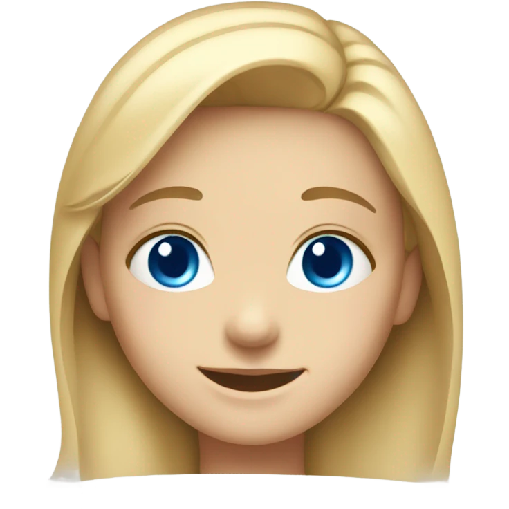 smiling girl with blue eyes emoji