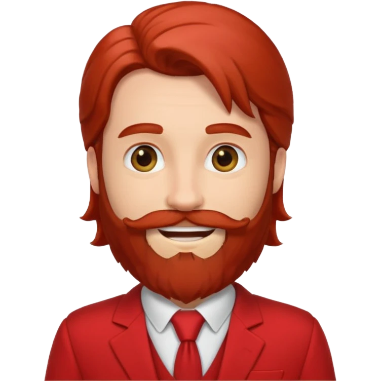long haired bearded man with red suit emoji