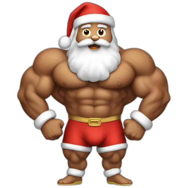 Santa close Bodybuilder emoji