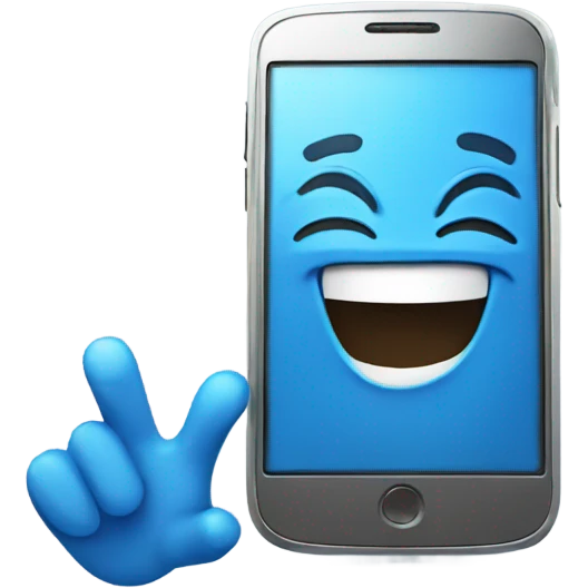 Smartphone BLUE laughing emoji