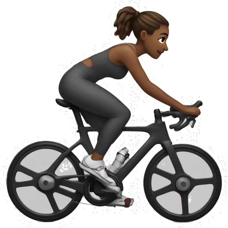 Girl indoor cycling on a bike  emoji
