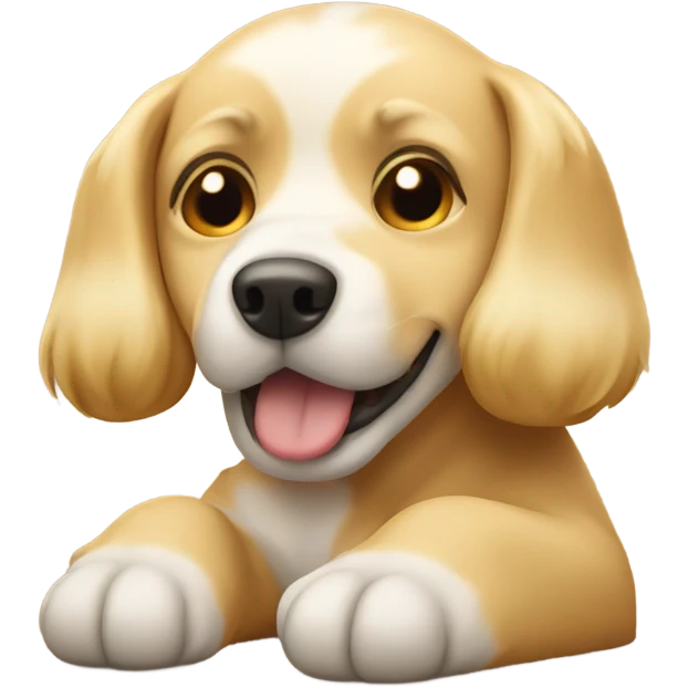 Blond dog laying on lap emoji