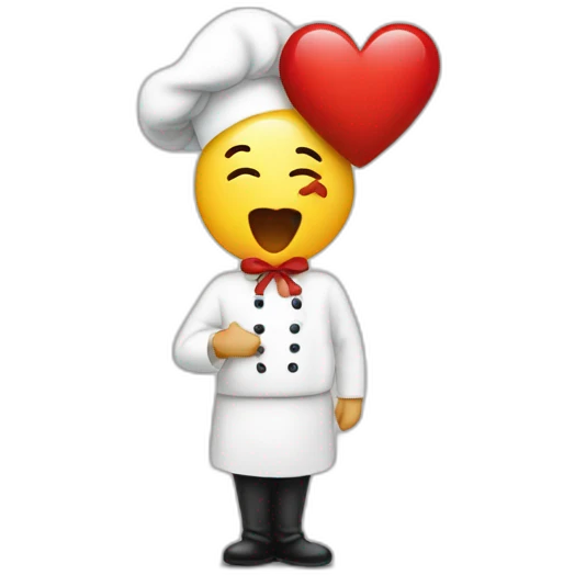 Chef kissing the air with a heart symbol leaving their mouth emoji