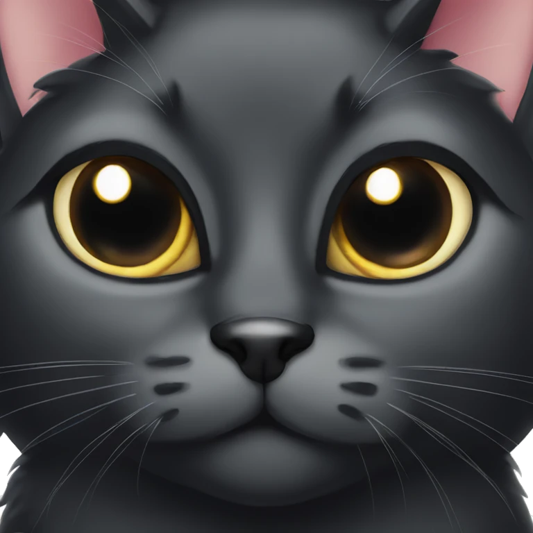 extremely huge eyed black cat emoji