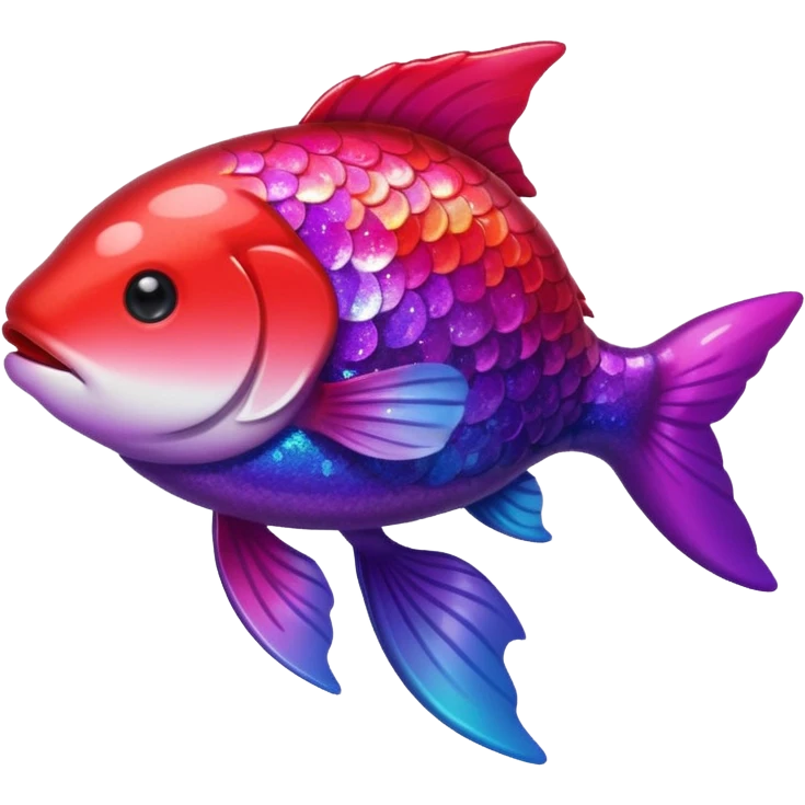 color gradient between red and purple glitter cute happy carp emoji