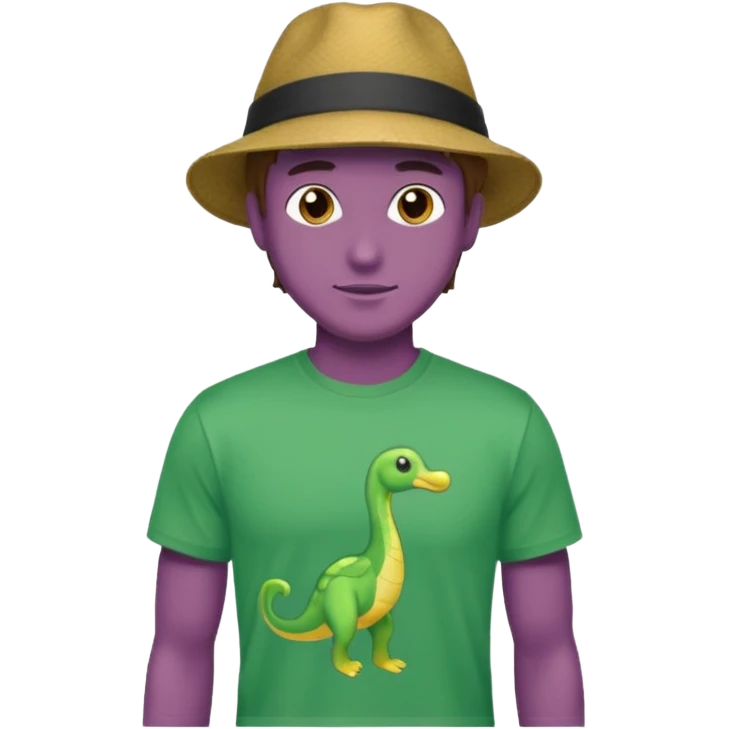 A handsome guy looks bold and brash, wears a t shirt and has a hat emoji