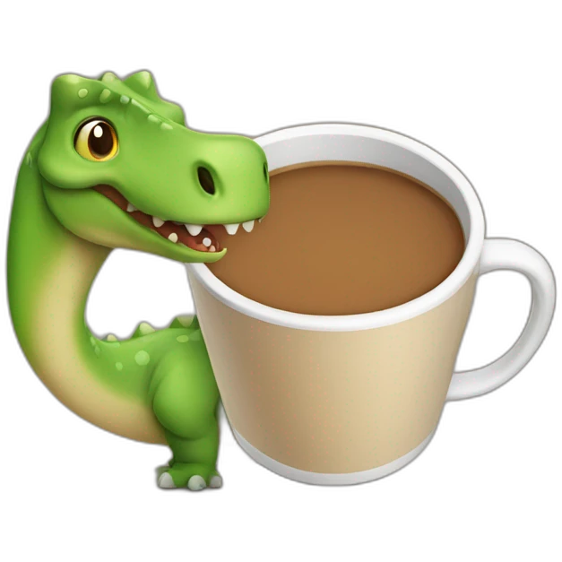 Dinosaur drink coffee emoji