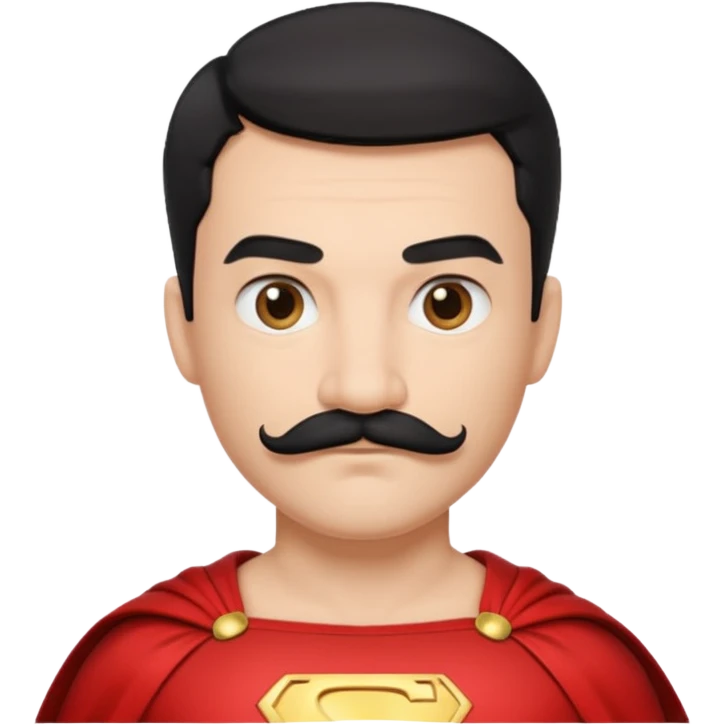 Superhero short hair & mustache  emoji