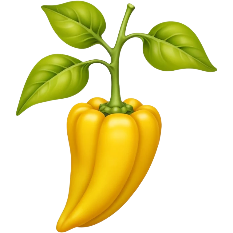 Yellow pepper: small stem, three node emoji