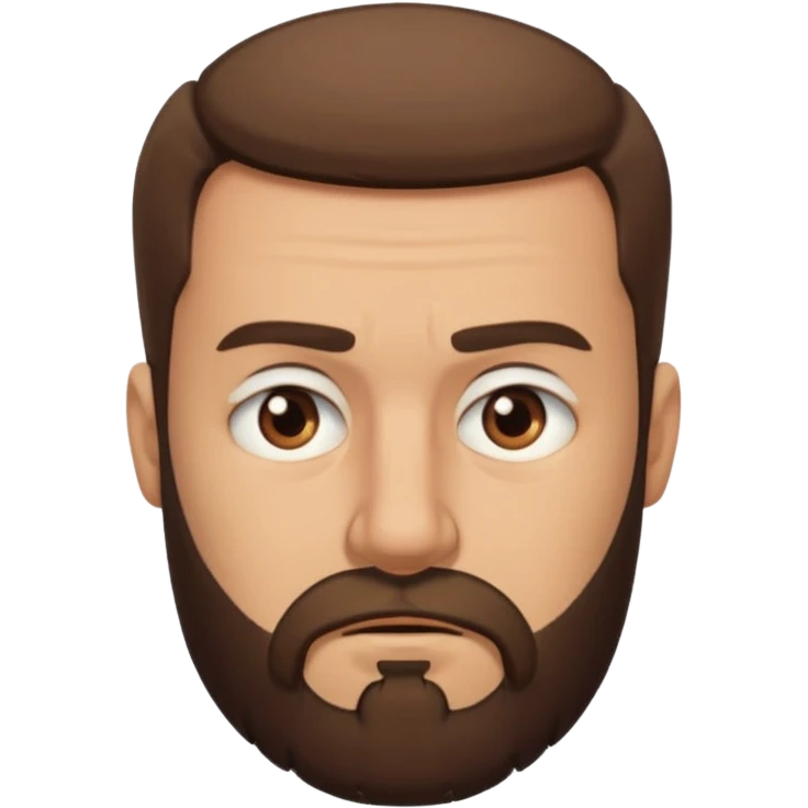 man, short hair, brown eyes, full beard, disgusted emoji