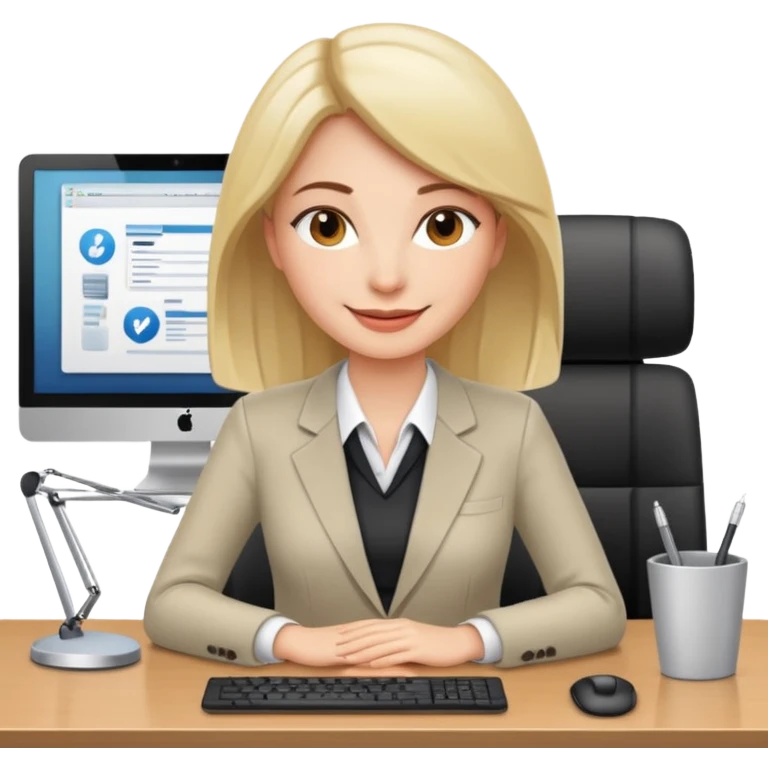 Feeling relaxed and happy at office for woman  emoji