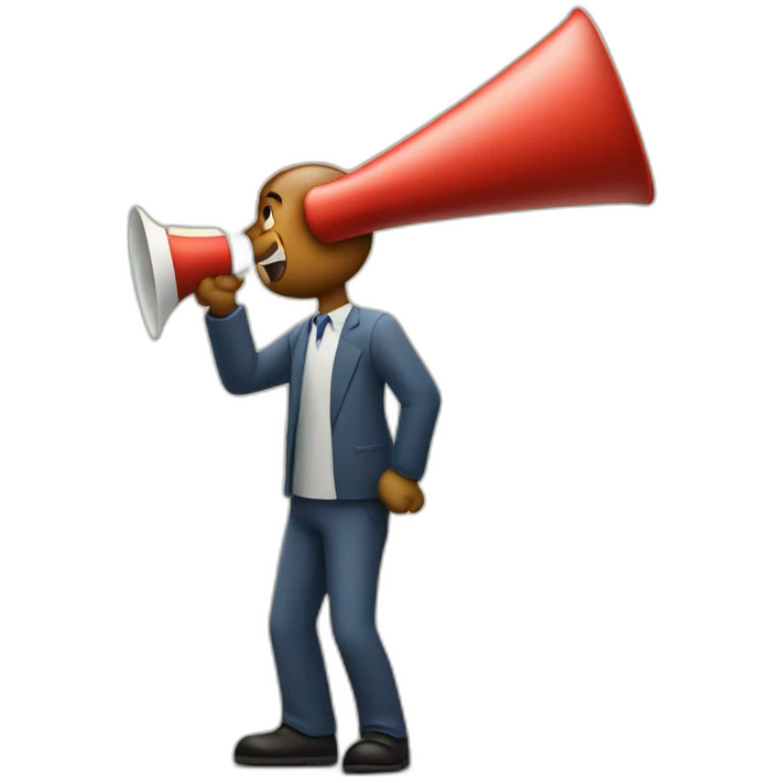 megaphone shrugging man emoji