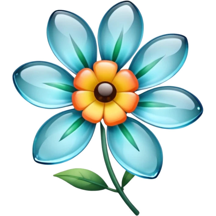 Transparent flower made of glass emoji