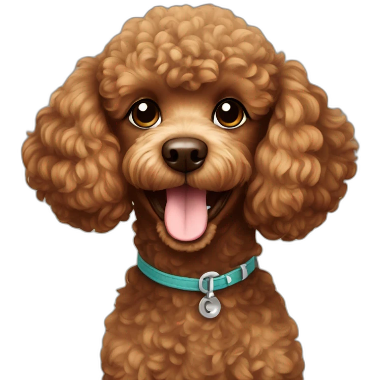 brown mini poodle smiling emoji