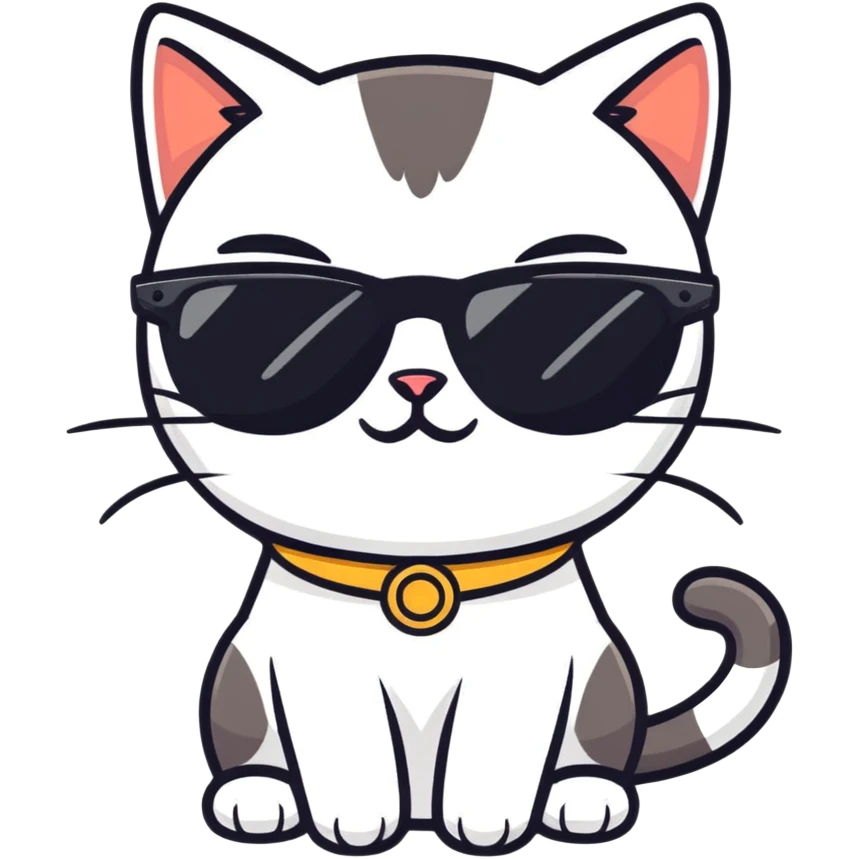 Cat with sunglasses emoji