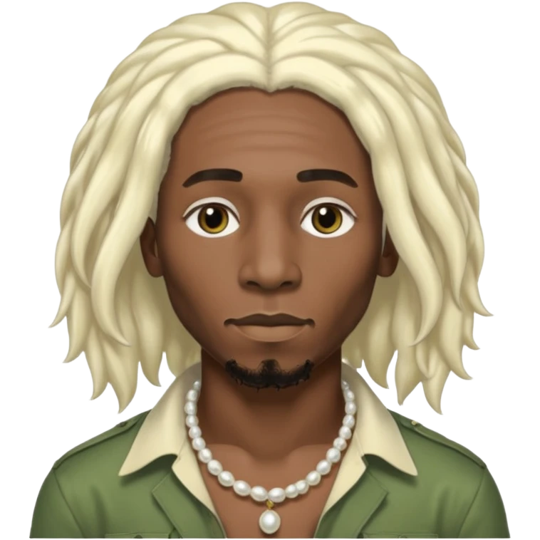 Black Male bob marley inspired hair platinum blonde with pearls makeup only head emoji