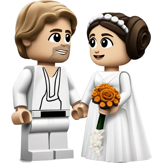 Lego Princess Leia and Anakin  Skywalker get married emoji