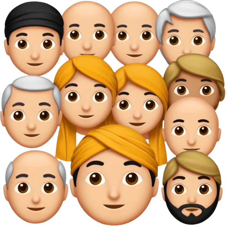 Kabe'nin önünde dönen insanlar emoji