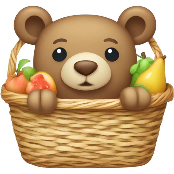 Cute Teddy bear picnic basket  emoji