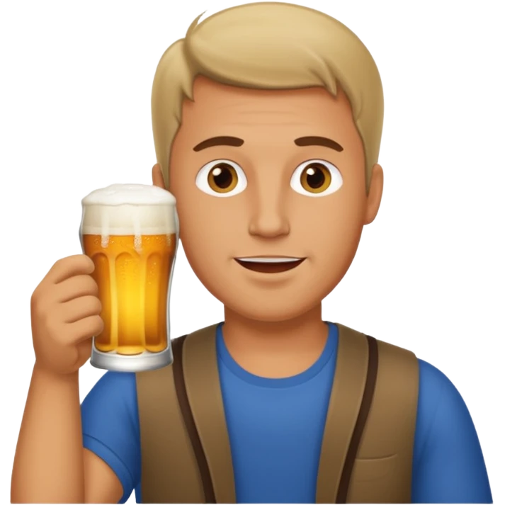 A man who drinks a cold beer emoji