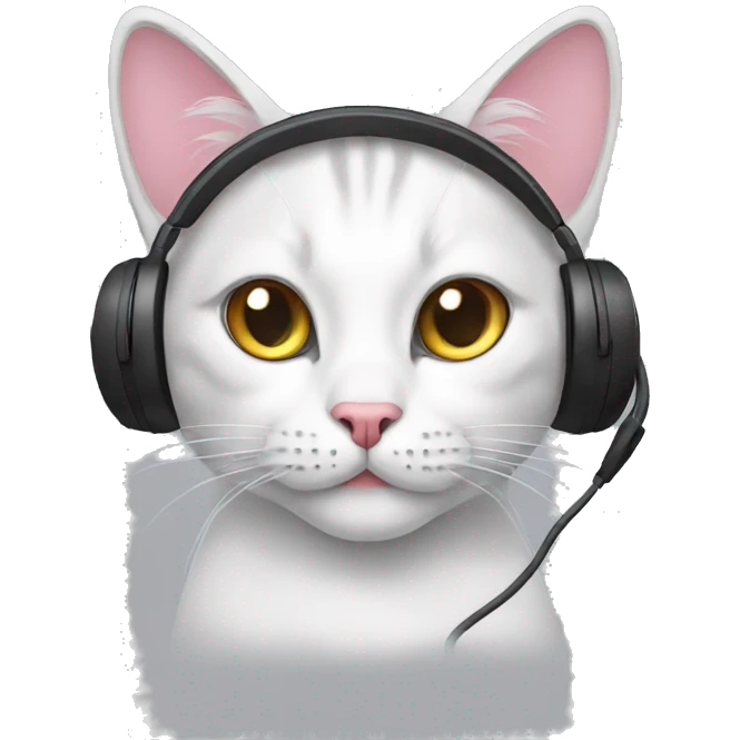 Cat with earphone emoji