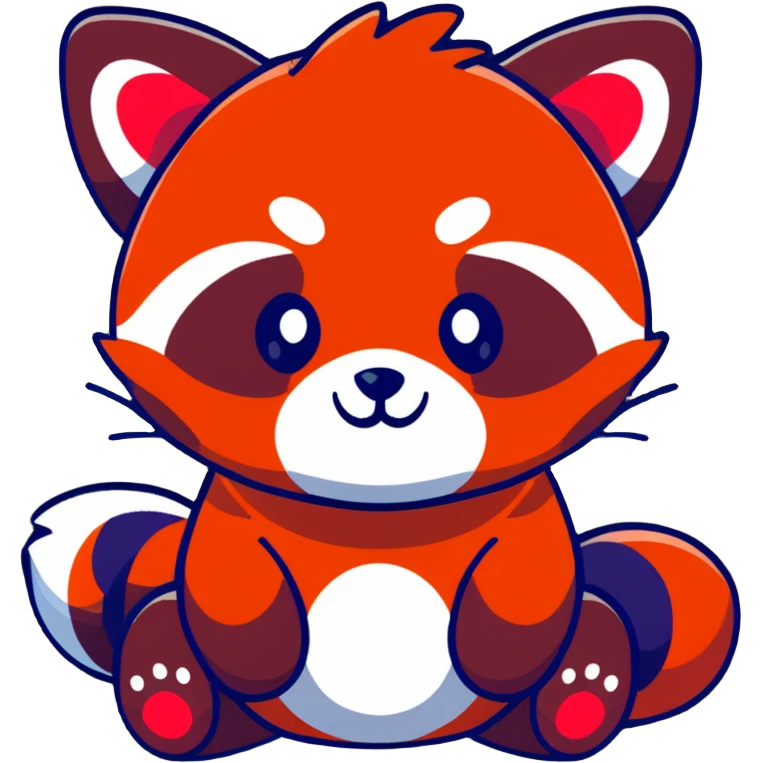 cartoon sticker of a red panda emoji