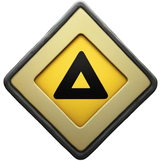 alert road sign tirangular shape, with yellow background and clear black color exclamation mark at center emoji