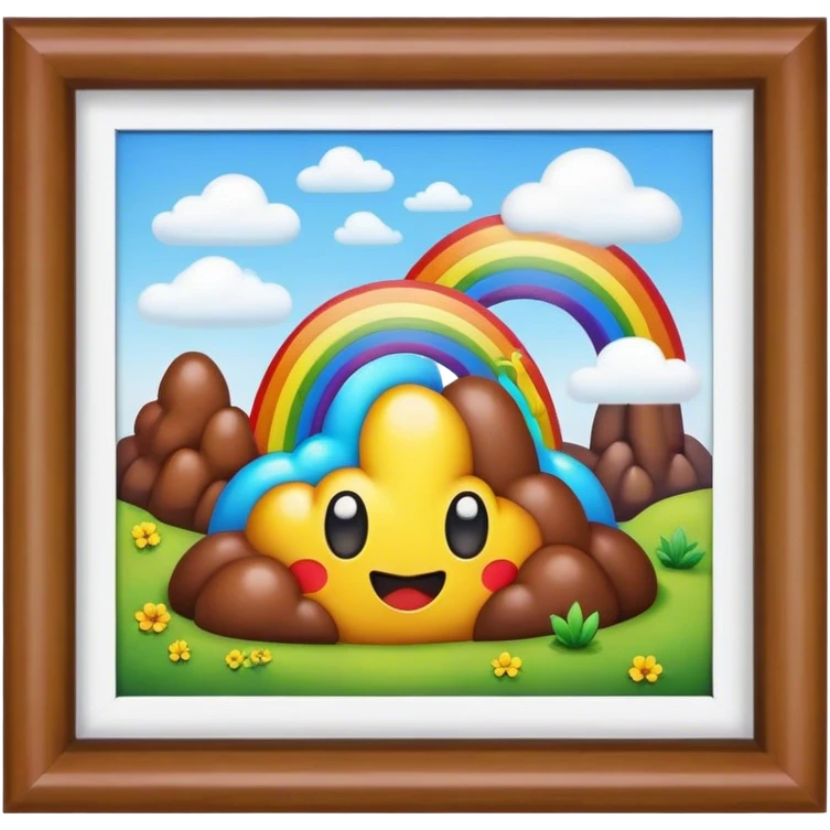 rainbow poop emoji landscape  emoji