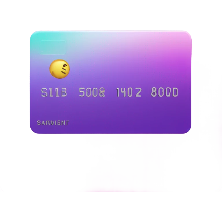 Vaporwave color themed credit card emoji, DO NOT INCLUDE NUMBERS OR TEXT emoji