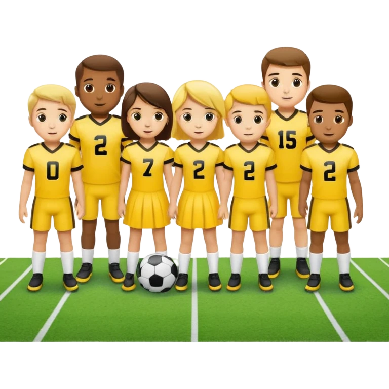 football team mens  kids in yellow dress emoji
