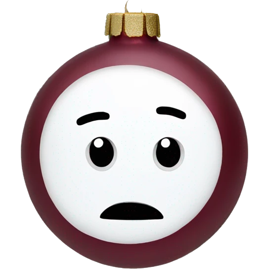 Maroon round Christmas ornament emoji