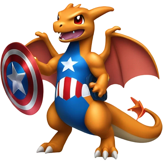 Charizard as captain america emoji
