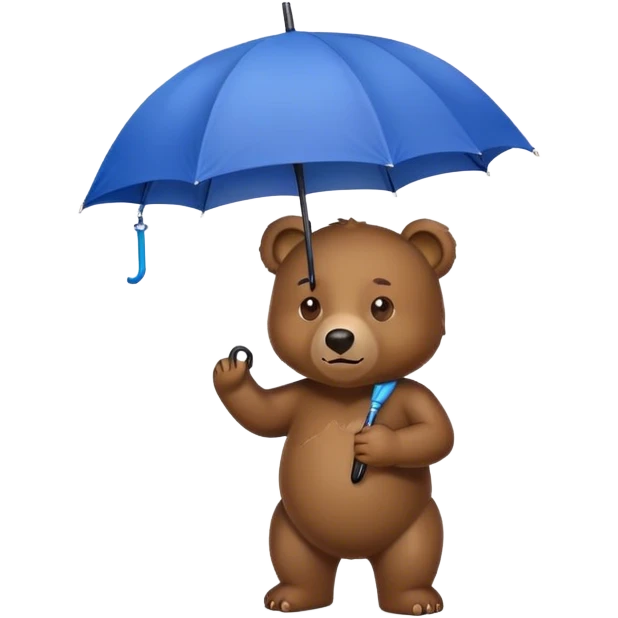 Oso con paraguas emoji