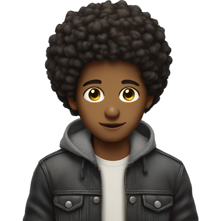 Afro boy Who don't care about emoji
