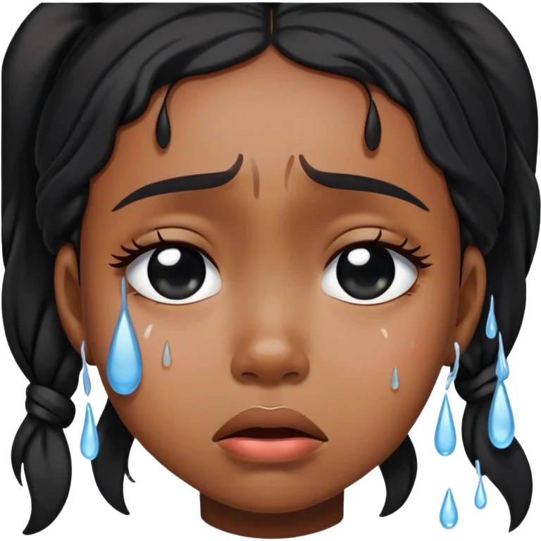 black girl crying emoji