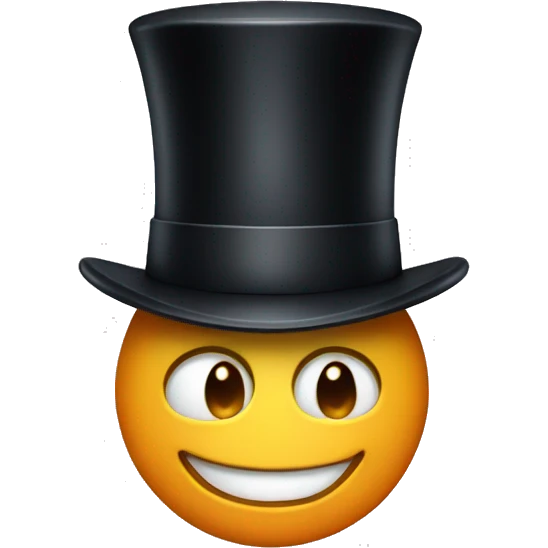 reddit head with a top hat emoji