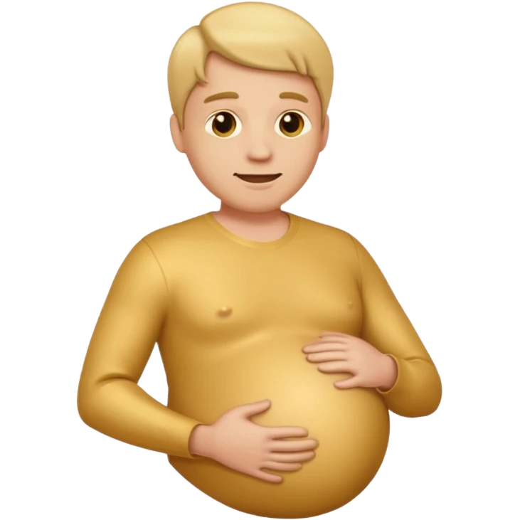 golden pregnant man emoji, sideways emoji