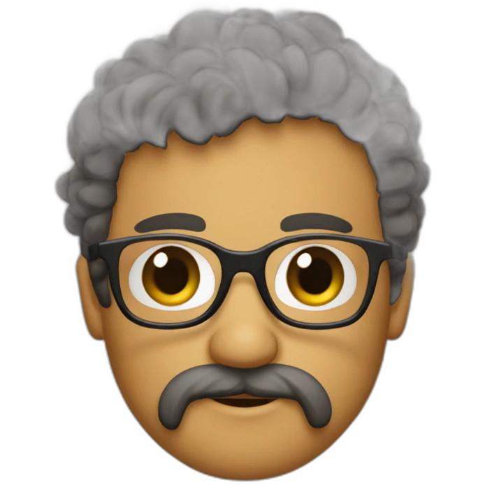 Adulto de poco pelo barba y gafas emoji