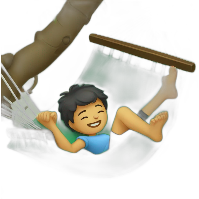 kid laying in hammock emoji