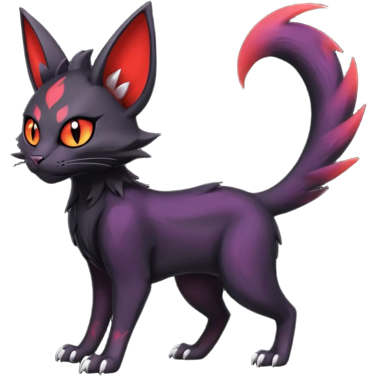Black edgy Noivern-Noibat-Purloin-Torracat-Lykoi-Caracal-cat-Fakemon-fusion-hybrid-creature emoji