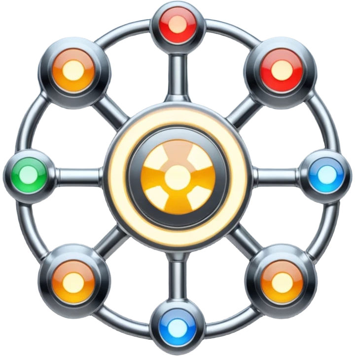 Can you create a picture for an AI LLM model router showing it as a hub connecting different LLMs?  emoji