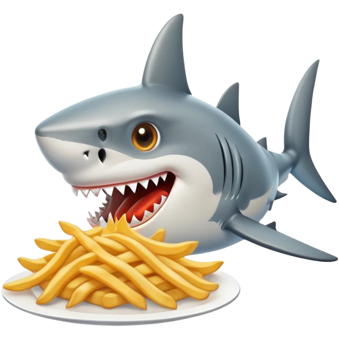 A Shark Eating French Fries emoji