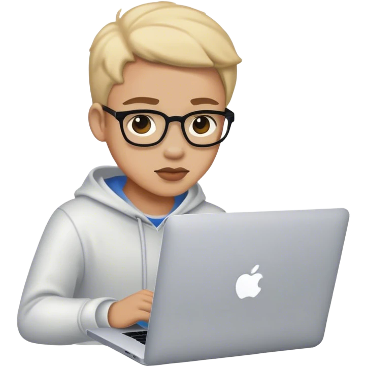 hackeur avec un macbook emoji