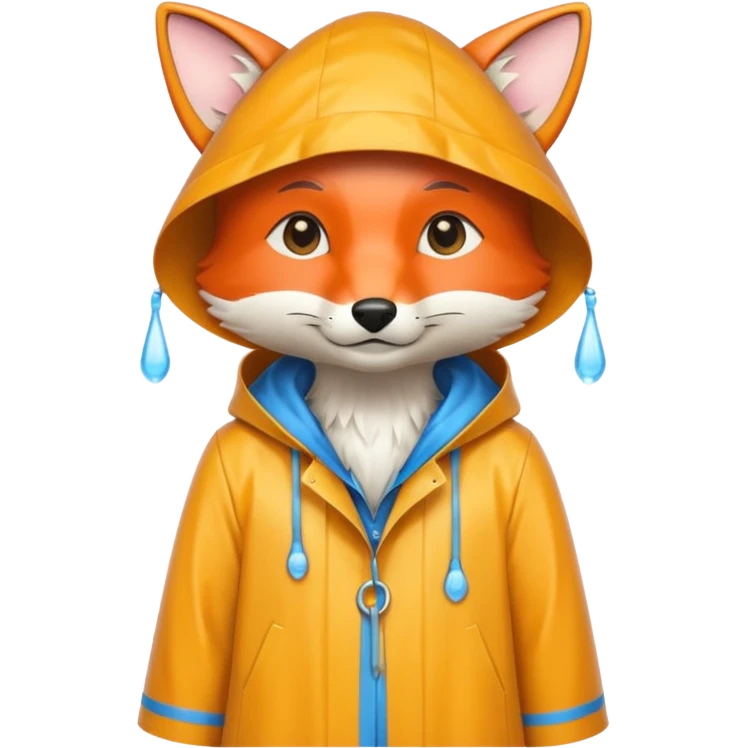 fox wearing a raincoat emoji