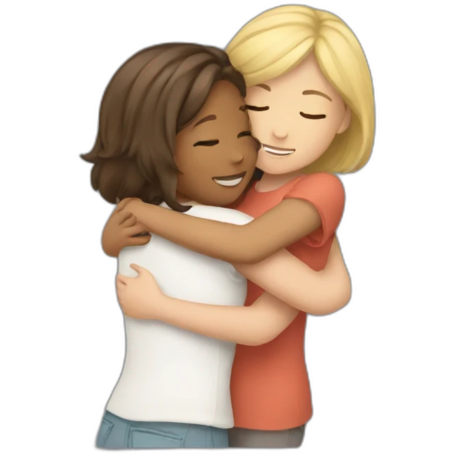 3 girls hugging emoji