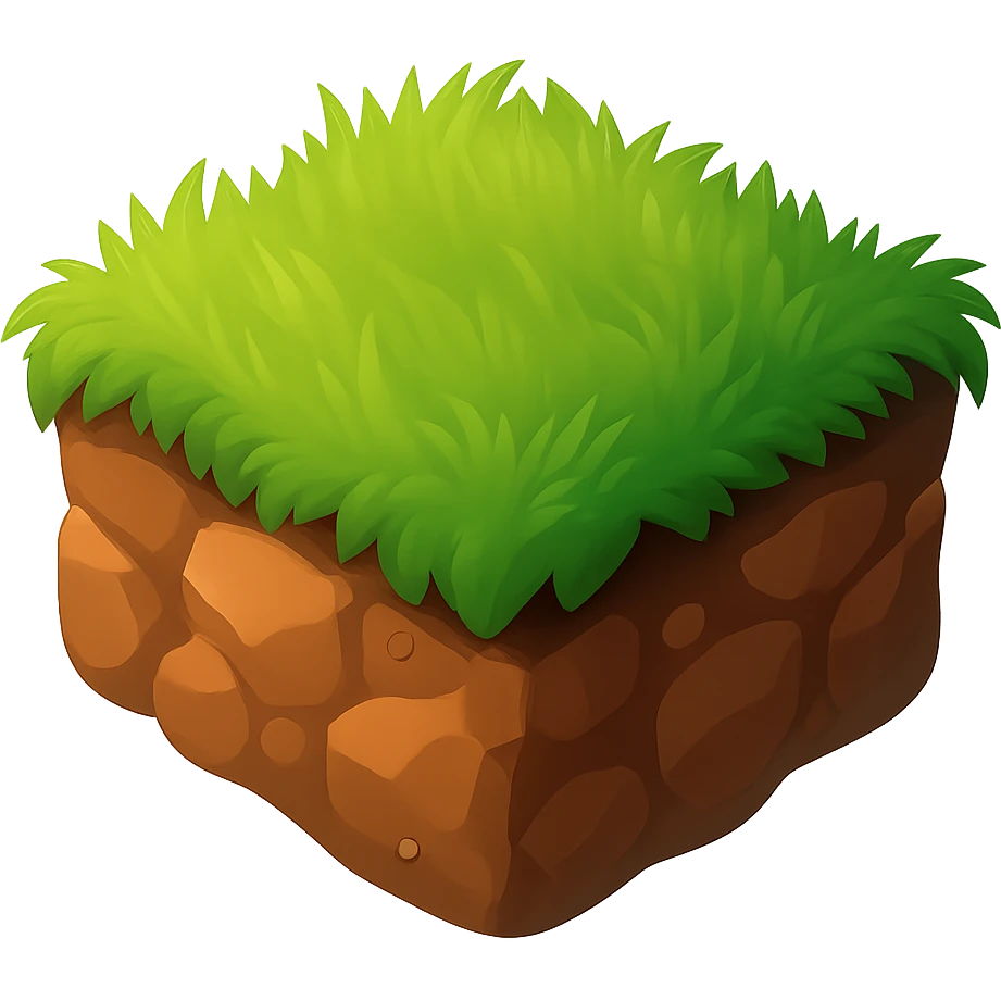 make the ground dark brown and make it on a transparent background emoji
