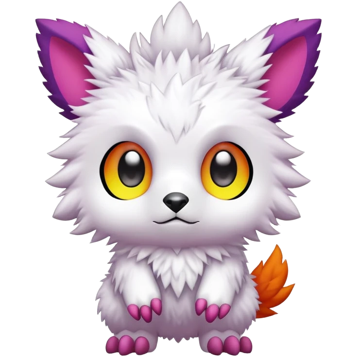 Colorful cute kawaii cool Digimon-Fakemon-animal full body emoji