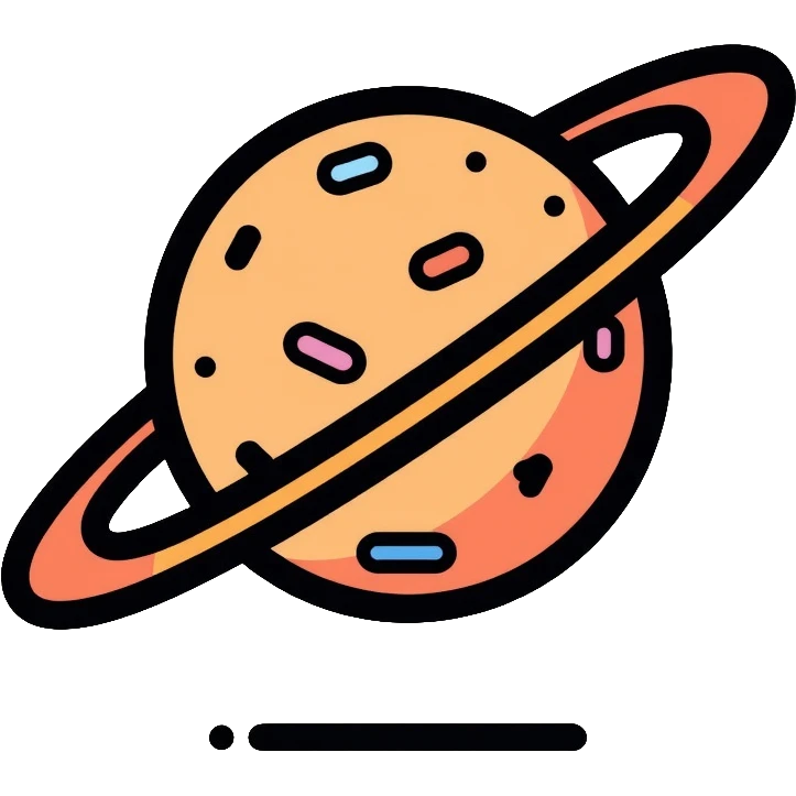 modern space agency logo with planet and satellite emoji
