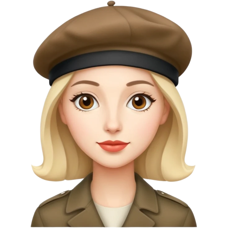Parisian woman wearing a beret hat emoji